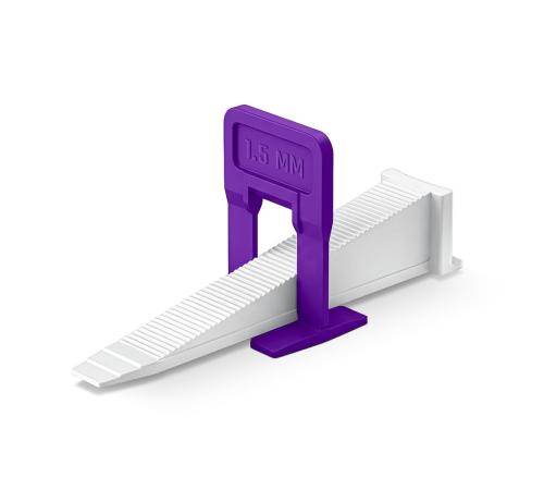 STAYER СВП TileFix, комплект: 1,5 мм, зажим + клин, 50 + 50 шт, система выравнивания плитки ″ворота″ (33842-H50)