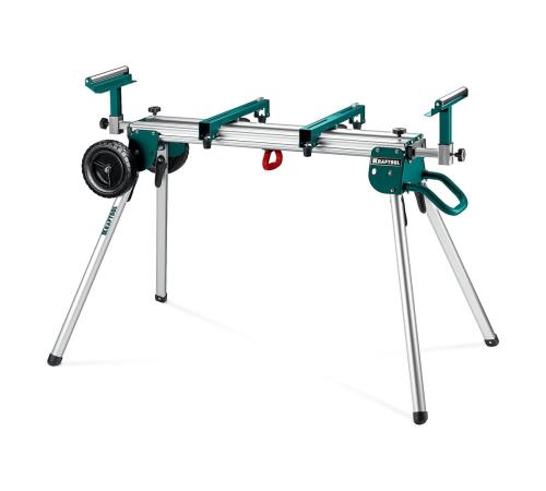 KRAFTOOL MSA-1200 U, (1120-2650)х765х970 мм, алюминиевый мобильный стол для торцовочных пил с ручкой и колесами (38782-2)