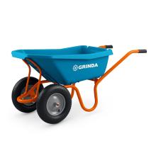 GRINDA GP-22, ударопрочный пластиковый кузов, 110 л, 220 кг, двухколесная, пневматические колеса, тачка садовая PROLine (422406)