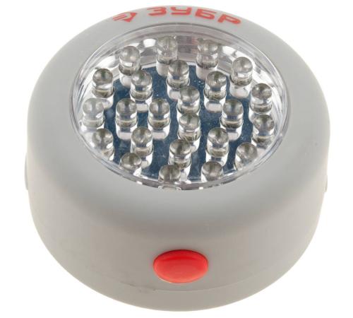 ЗУБР 28 LED, крючок для подвеса, магнит, светодиодный фонарь (61812)