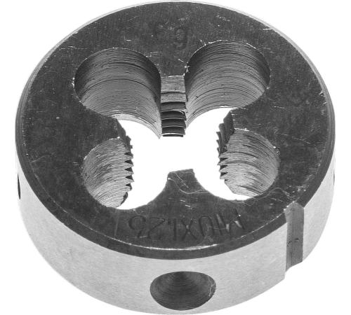 ЗУБР М10 x 1.25 мм сталь 9ХС, плашка круглая ручная (4-28022-10-1.25)