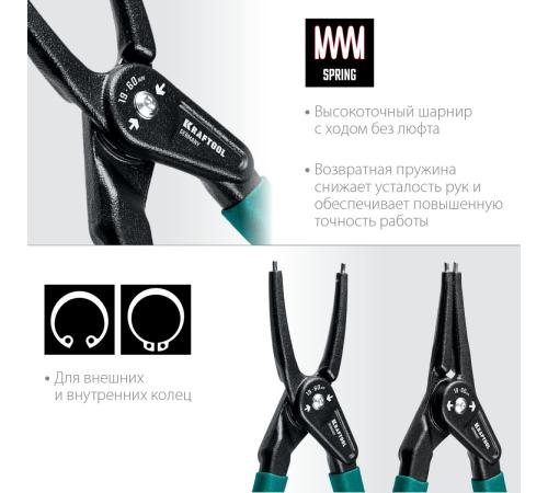 KRAFTOOL 4 шт, 180 мм, съемник стопорных колец (22812-H4)