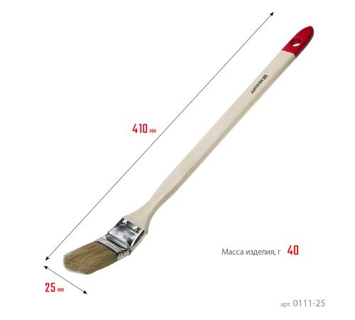 STAYER UNIVERSAL, 25 мм, 1″, светлая натуральная щетина, деревянная ручка, все виды ЛКМ, радиаторная кисть (0111-25)