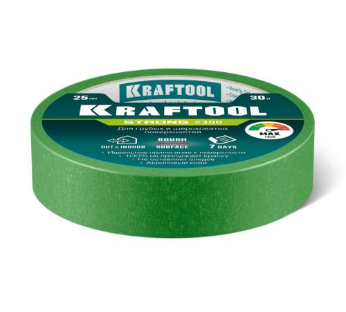 KRAFTOOL #300 Strong 25 мм х 30 м, для грубых и шероховатых поверхностей, малярная лента (12103-25)