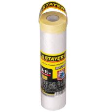 STAYER 1.4 х 15 м, 9 мкм ПВД, защитная пленка-маскер с клейкой лентой (12255-140-15)
