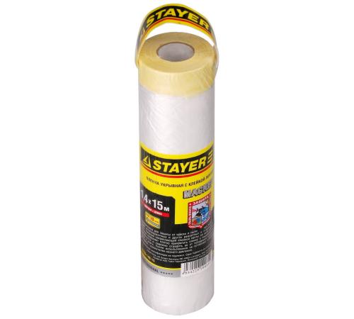 STAYER 1.4 х 15 м, 9 мкм ПВД, защитная пленка-маскер с клейкой лентой (12255-140-15)