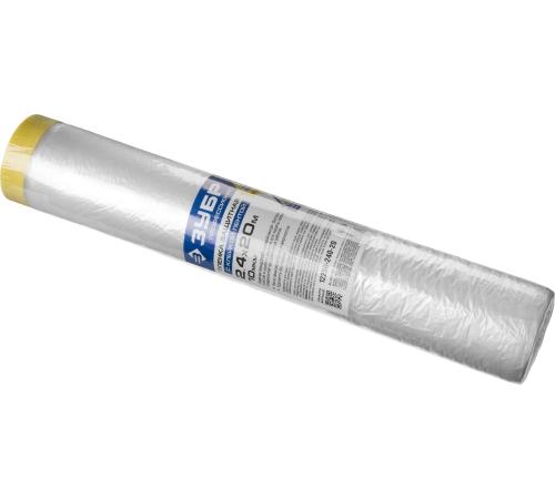 ЗУБР ПМ 2.4 х 20 м, 10 мкм ПВД, защитная пленка-маскер с клейкой лентой (12250-240-20)