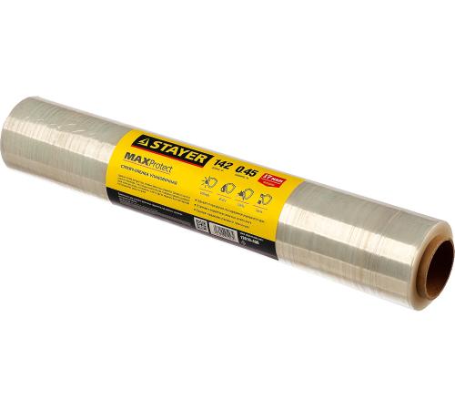 STAYER MaxProtect, 142 м х 450 мм, 17 мкм, УФ стойкая, ручная, упаковочная стрейч-пленка (12610-450)
