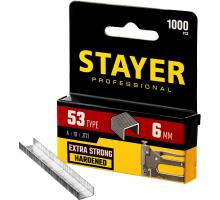 STAYER скобы тип 53 (A/10/JT21), 6 мм, калибр 23GA. 1000 шт. (3159-06)