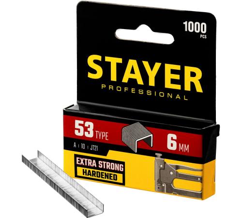 STAYER скобы тип 53 (A/10/JT21), 6 мм, калибр 23GA. 1000 шт. (3159-06)