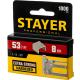 STAYER скобы тип 53 (A/10/JT21), 8 мм, калибр 23GA. 1000 шт. (3159-08)