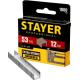 STAYER скобы тип 53 (A/10/JT21), 12 мм, калибр 23GA. 1000 шт. (3159-12)