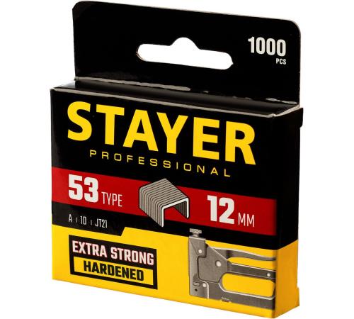 STAYER скобы тип 53 (A/10/JT21), 12 мм, калибр 23GA. 1000 шт. (3159-12)