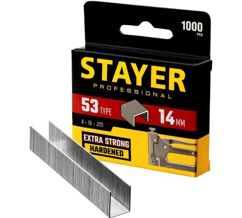 STAYER скобы тип 53 (A/10/JT21), 14 мм, калибр 23GA. 1000 шт. (3159-14)
