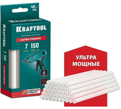 KRAFTOOL Ultra Power, 7 х 150 мм, 40 шт, прозрачные, ультрамощные клеевые стержни (06837-40)