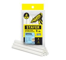 STAYER Cristal, 11 х 100 мм, 6 шт, прозрачные, универсальные клеевые стержни Professional (0682-H6)
