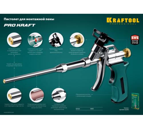 KRAFTOOL ProKraft, тефлоновый пистолет для монтажной пены (0685)