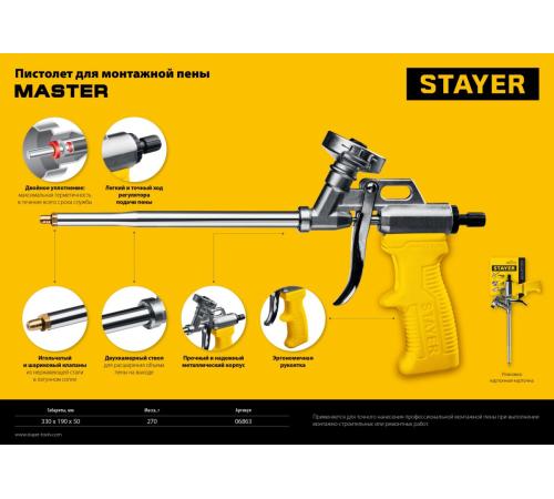STAYER Master, металлический пистолет для монтажной пены (06863)