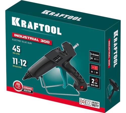 KRAFTOOL Industrial 300, d 11 - 12 мм, 45 г/мин, электрический термоклеевой пистолет (06842)