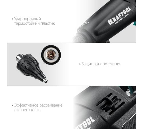KRAFTOOL Industrial 300, d 11 - 12 мм, 45 г/мин, электрический термоклеевой пистолет (06842)