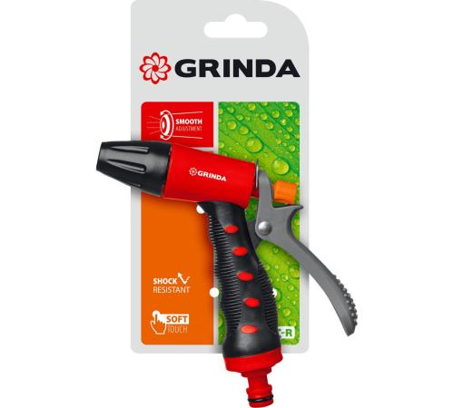 GRINDA T-R, плавная регулировка, курок сзади, пластиковый с TPR, поливочный пистолет (8-427186)