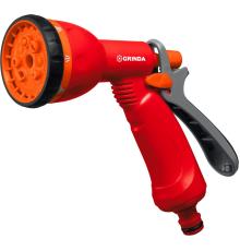 GRINDA P-8, 8 режимов, курок сзади, пластиковый, поливочный пистолет (8-427370)