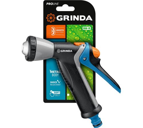 GRINDA BM-R, плавная регулировка, курок сзади, металлический с TPR, поливочный пистолет, PROLine (8-427311)