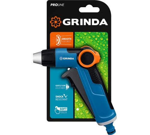 GRINDA X-R, с регулятором напора, плавная регулировка, курок спереди, двухкомпонентный, поливочный пистолет, PROLine (8-427113)