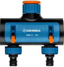 GRINDA TS-2, двухканальный 3/4″ - 1″ с внутренней резьбой, соединитель с внешней резьбой 3/4″ - 1, поливочный распределитель, PROLine (8-426312)