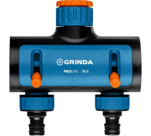 GRINDA TS-2, двухканальный 3/4″ - 1″ с внутренней резьбой, соединитель с внешней резьбой 3/4″ - 1, поливочный распределитель, PROLine (8-426312)