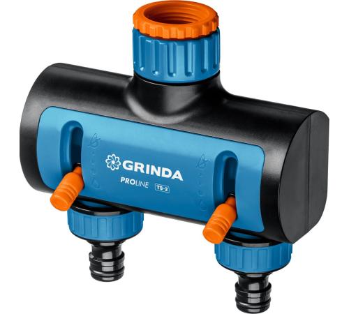 GRINDA TS-2, двухканальный 3/4″ - 1″ с внутренней резьбой, соединитель с внешней резьбой 3/4″ - 1, поливочный распределитель, PROLine (8-426312)