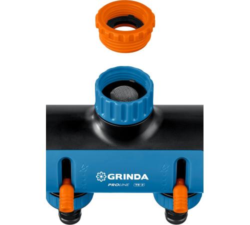 GRINDA TS-2, двухканальный 3/4″ - 1″ с внутренней резьбой, соединитель с внешней резьбой 3/4″ - 1, поливочный распределитель, PROLine (8-426312)