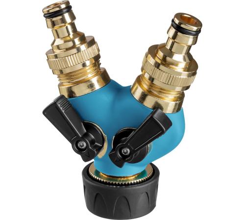 GRINDA BS-1, диаметр 3/4″ - 1″, двухканальный, с внутренней резьбой, из латуни, поливочный распределитель, PROLine (426112)