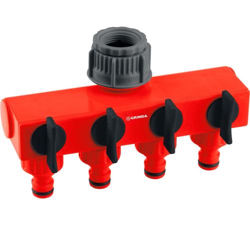 GRINDA GS-4, 3/4″-1″, четырехканальный, с внутренней резьбой, поливочный распределитель (8-426314)