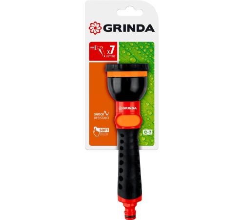 GRINDA C-7, 7 режимов, пластиковый с TPR, поливочный наконечник (8-427253)