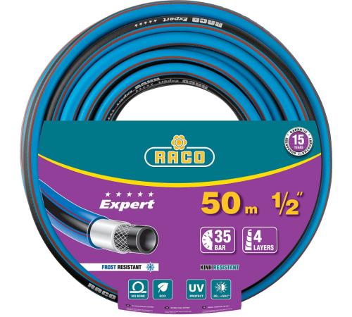RACO EXPERT, 1/2″, 50 м, 35 атм, четырёхслойный, армированный, поливочный шланг (40302-1/2-50)
