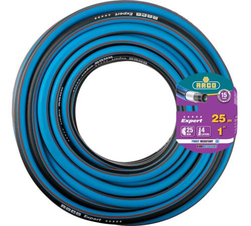 RACO EXPERT, 1″, 25 м, 25 атм, четырёхслойный, армированный, поливочный шланг (40302-1-25)