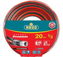 RACO PREMIUM, 1/2″, 20 м, 40 атм, пятислойный, усиленный двумя слоями армирования, поливочный шланг (40300-1/2-20)