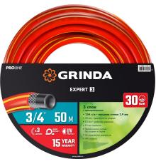 GRINDA EXPERT 3, 3/4″, 50 м, 30 атм, трёхслойный, армированный, поливочный шланг, PROLine (8-429005-3/4-50)