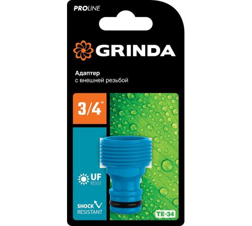 GRINDA TE-34, 3/4″, с внешней резьбой, штуцерный адаптер, PROLine (8-426416)
