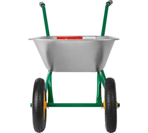 GRINDA GB-2, 80 л, 120 кг, двухколесная, оцинкованная сталь, садовая тачка (422400)