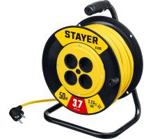 STAYER S-225, ПВС, 2 х 2.5 мм2, 50 м, 3750 Вт, силовой удлинитель на катушке (55070-50)
