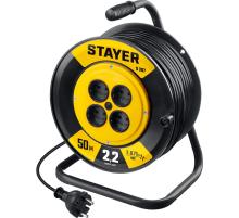 STAYER S-207, ПВС, 2 х 0.75 мм2, 50 м, 2200 Вт, удлинитель на катушке (55073-50)