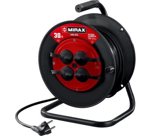 MIRAX ПВС, 3 х 2.5 мм2, 30 м, 3500 Вт, IP44, силовой удлинитель на катушке (55051-30)