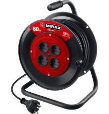 MIRAX ПВС, 2 х 0.75 мм2, 50 м, 1300 Вт, удлинитель на катушке (55052-50)