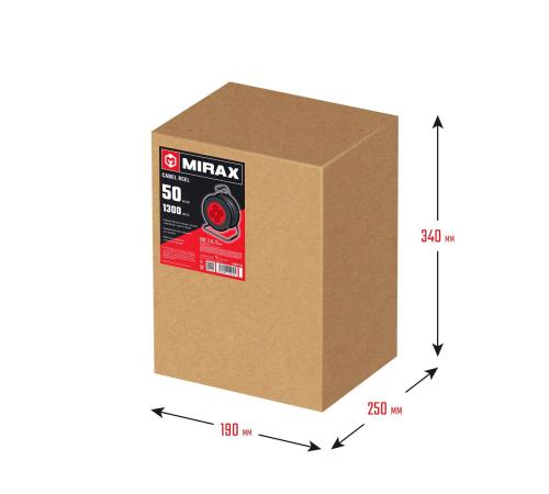 MIRAX ПВС, 2 х 0.75 мм2, 50 м, 1300 Вт, удлинитель на катушке (55052-50)