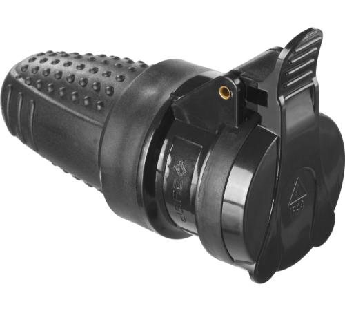 ЗУБР IP44, 16 A/220 В, обрезиненная розетка, Профессионал (55187-B)