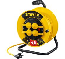 STAYER М-325, ПВС, 3 х 2.5 мм2, 20 м, 4000 Вт, IP44, силовой удлинитель на катушке (55064-20)