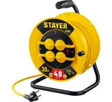 STAYER М-325, ПВС, 3 х 2.5 мм2, 30 м, 4000 Вт, IP44, силовой удлинитель на катушке (55064-30)