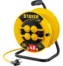 STAYER М-325, ПВС, 3 х 2.5 мм2, 50 м, 4000 Вт, IP44, силовой удлинитель на катушке (55064-50)